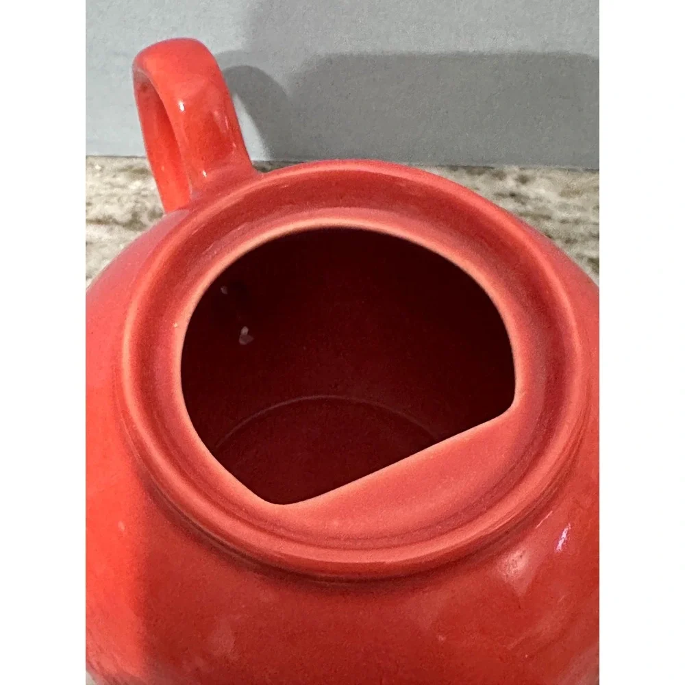 Pristine England Red Ceramic Teapot Glossy Stoneware Made‎ in England
